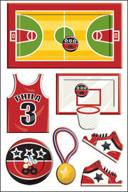 Basketball-Sport-Art Weinlese-Spielzeug-Aufkleber als Werbeartikel Soem u. ODM