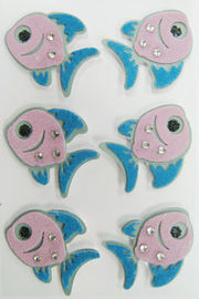 Handmade Cute Fish Stickers , 3D Dimensional Fuzzy Stickers For Notebook