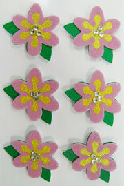 Blumen-Partei-flockige bedruckbare Gewebe-Aufkleber für Mädchen-Geschenk-Karten-Siebdruck