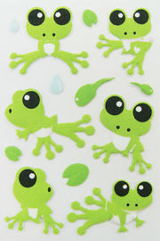 Kleine Frosch-Form-bedeckt Tiereinklebebuch-Aufkleber, der Aufkleber der Kinder 80 x 120mm