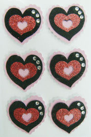 Rosa Funkeln-kundenspezifisches Herz-geformte Aufkleber bedruckbar für Valentinsgruß-Tag